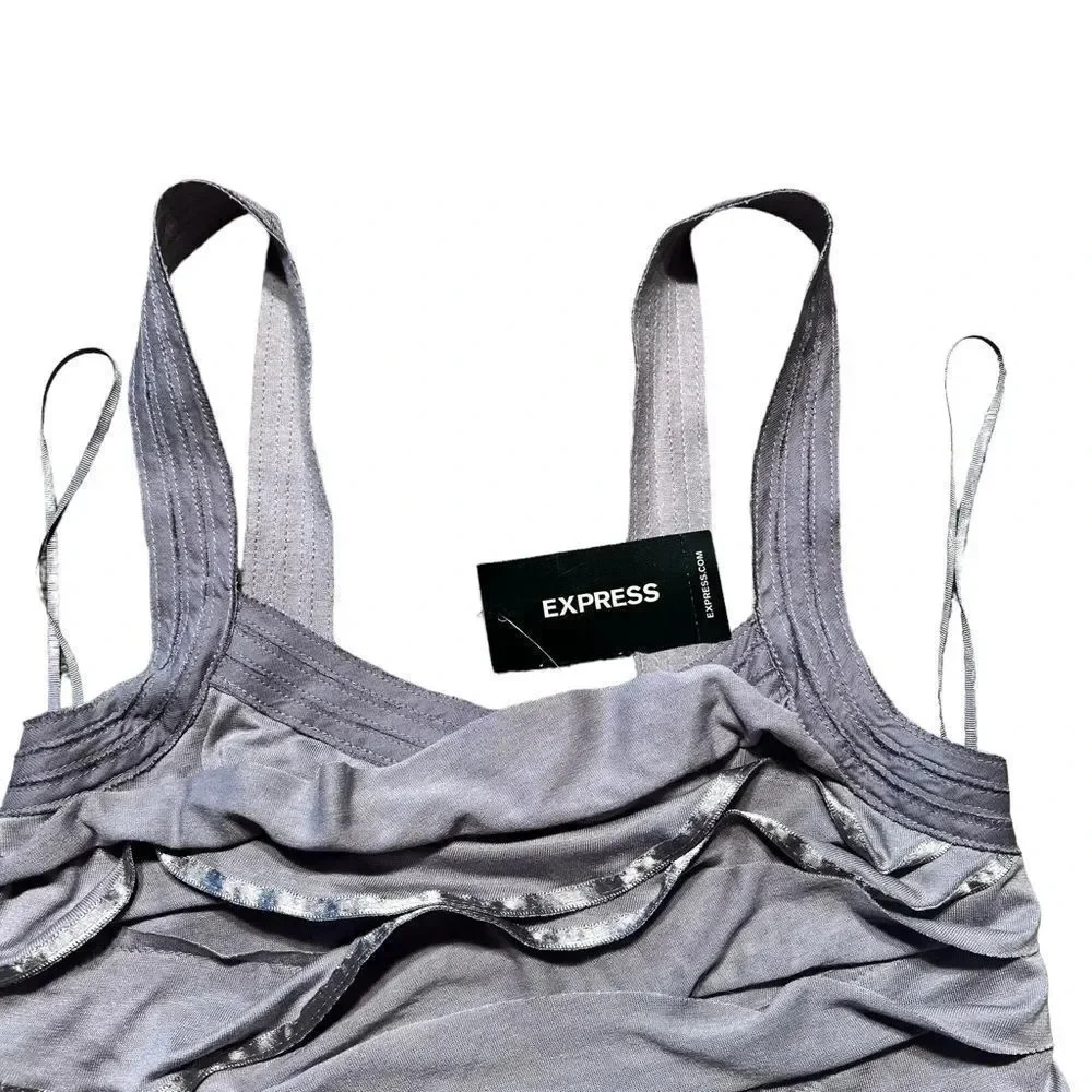 NWT Express Ruffled‎ Ribbon Tank Top XS - Picture 2 of 4